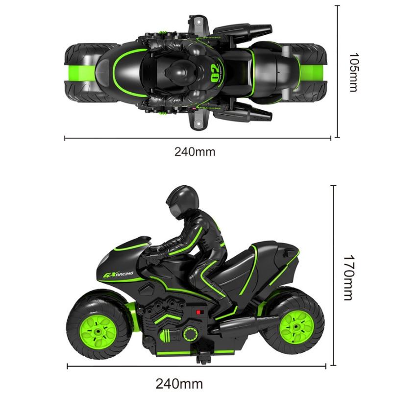 High-speed 2.4g Rc Motorcycle for Drifting and Off-road Riding - Black Green 6