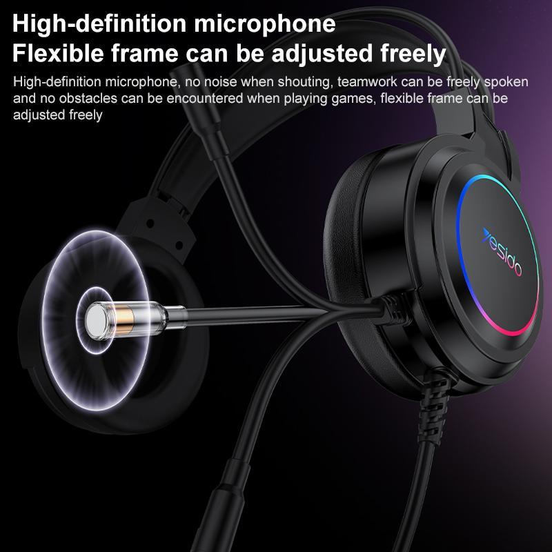 Usb Wired Rgb Gaming Headset With Mic 1.2M Cable Black 9