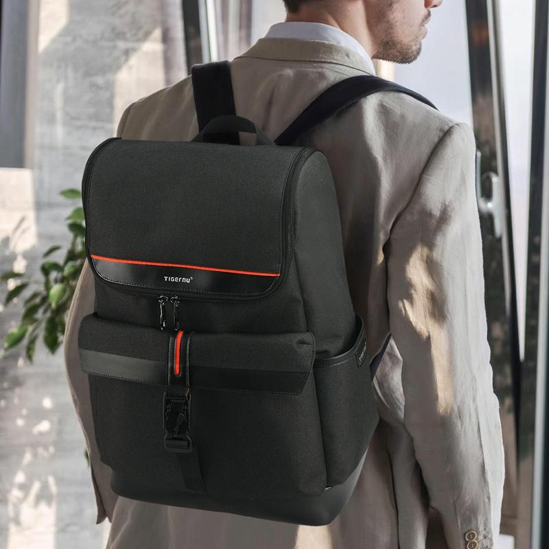 Men Simple Laptop Backpack - Compact & Stylish 8