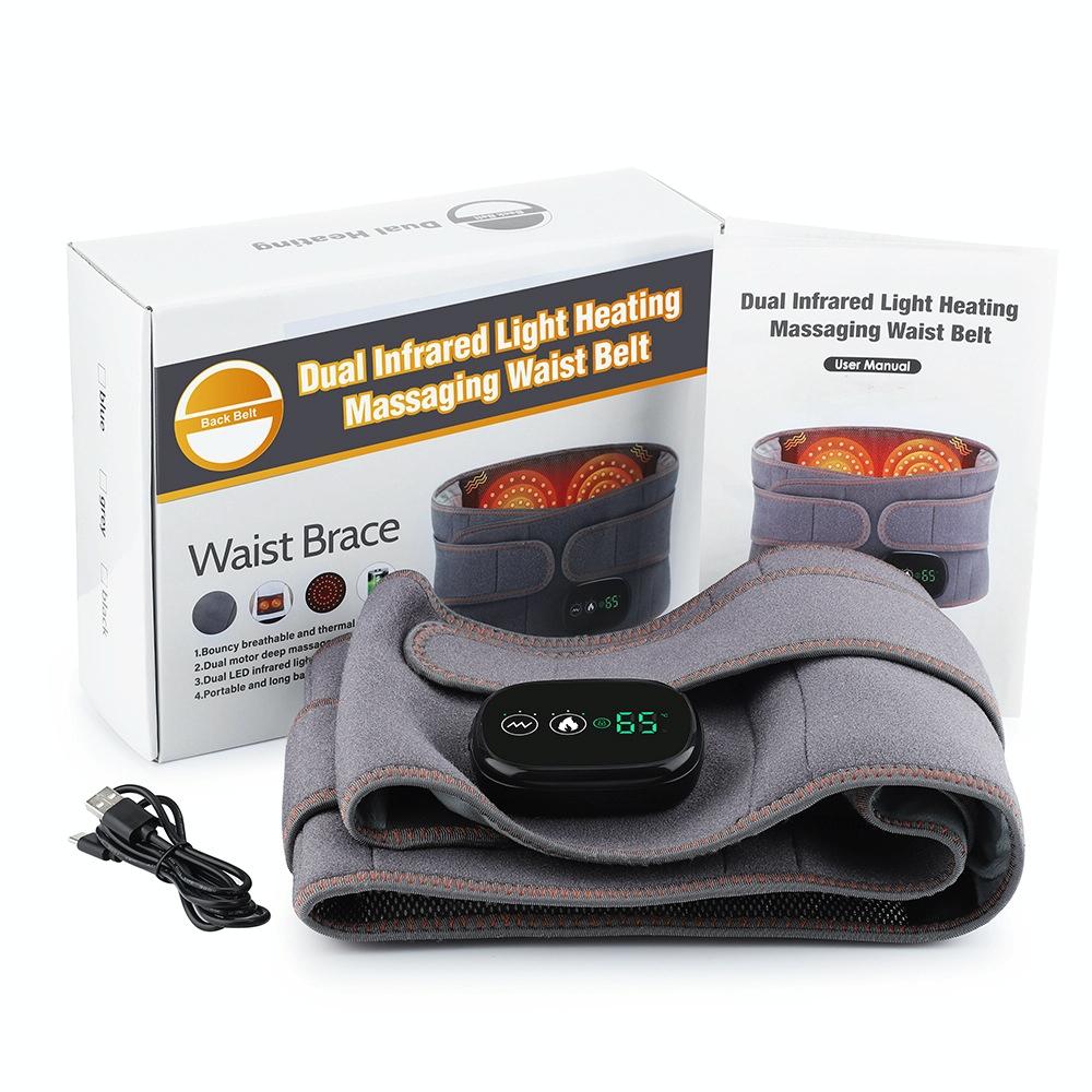 Usb Heated Massage Lumbar Belt Gray 3