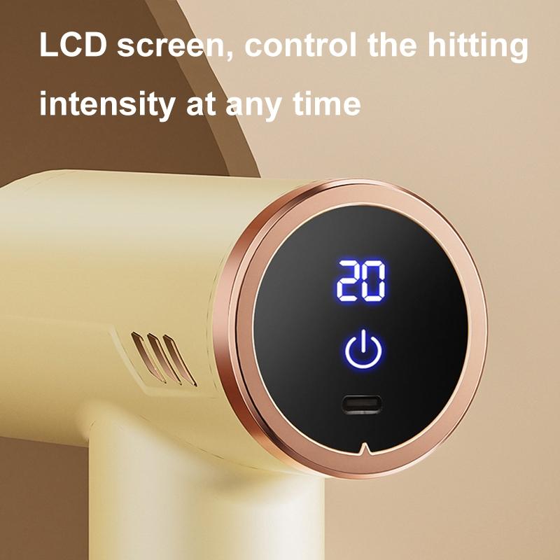 Silent Fascia Gun For Muscle Relaxation - High Frequency Vibration Massager - White 7