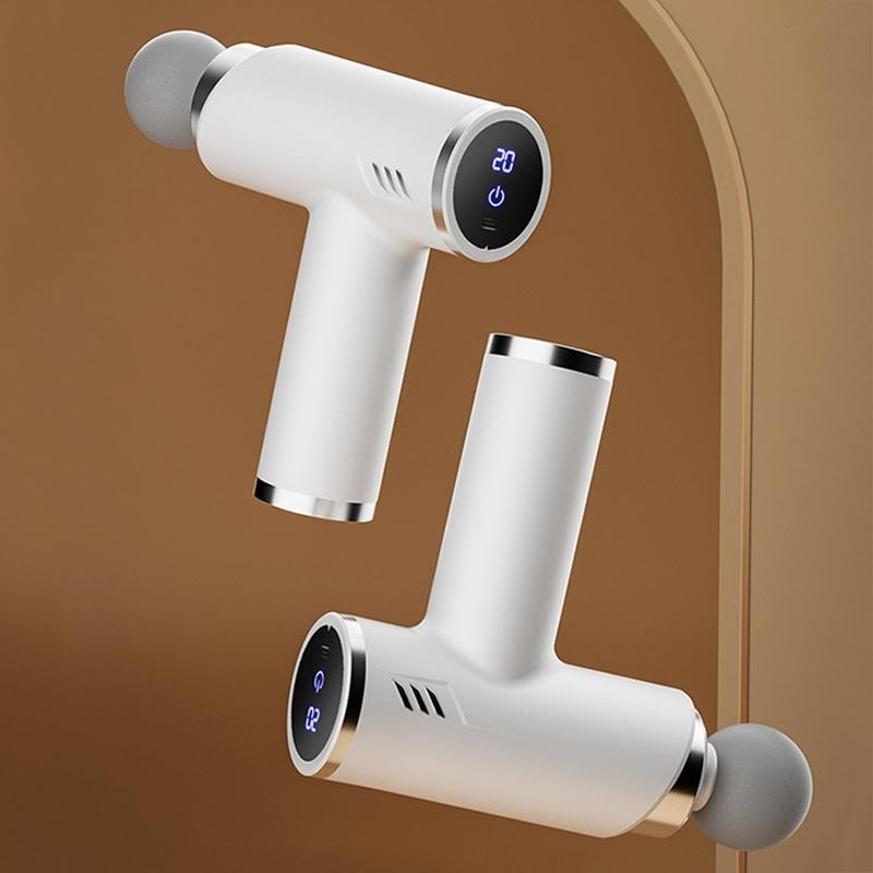 Silent Fascia Gun For Muscle Relaxation - High Frequency Vibration Massager - White 9