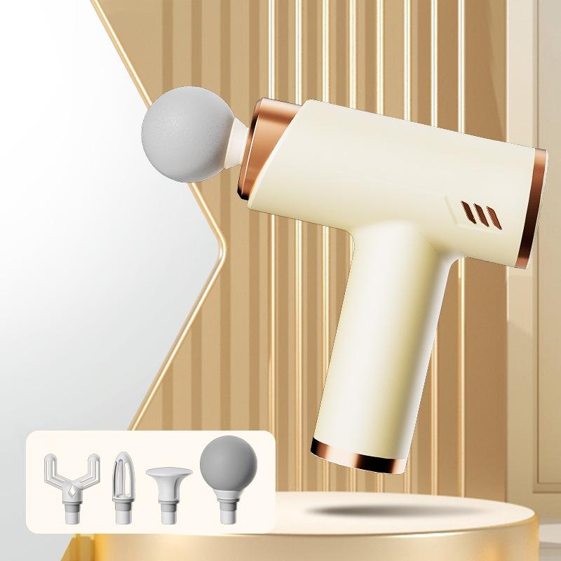 Silent Fascia Gun For Muscle Relaxation - High Frequency Vibration Massager - White 12