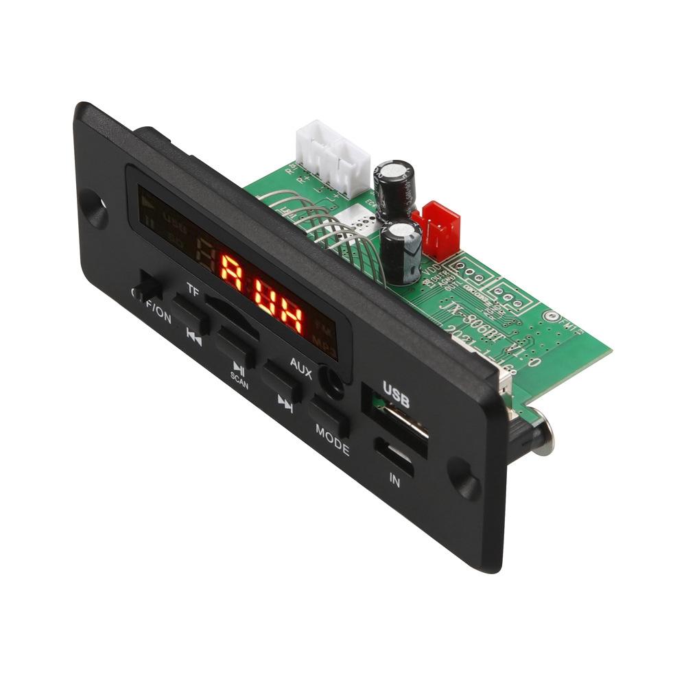 12V Mp3 Decoding Board W / Power Amp & Bluetooth - Record Calls - Black 6