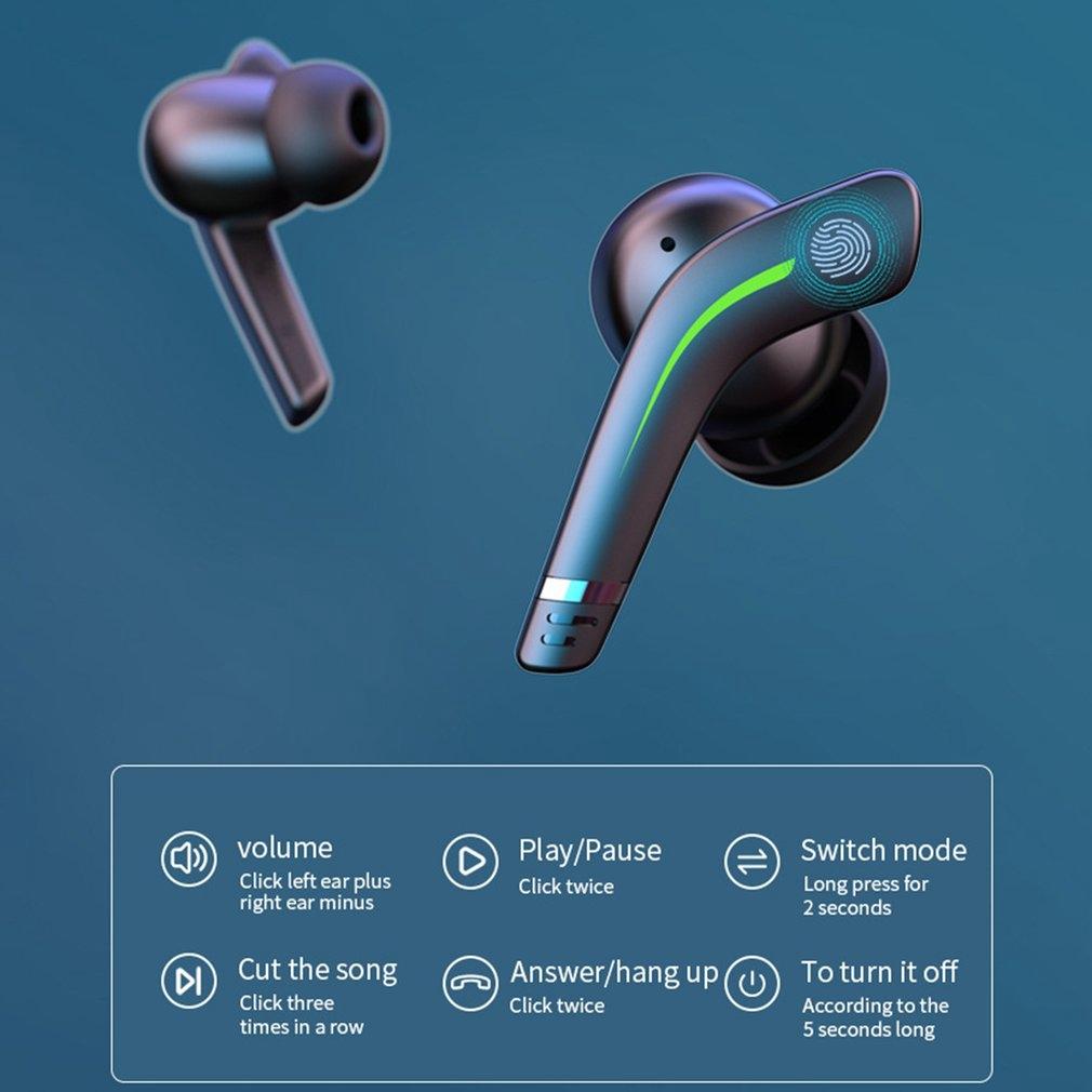 Black Wireless Gaming Bluetooth Earphones - Md168 Tws 8