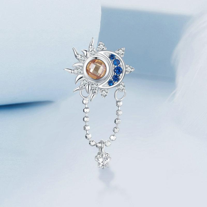 925 Sterling Silver Sun Moon Beaded Diy Pendant 3