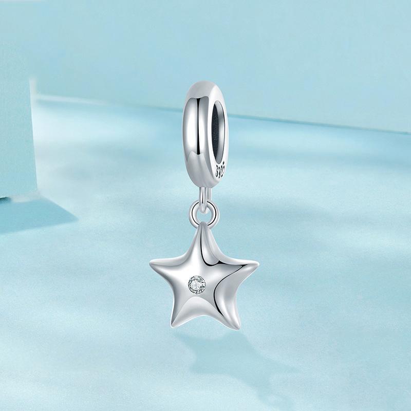 925 Sterling Silver Oxidized Star Bracelet With Beads 3