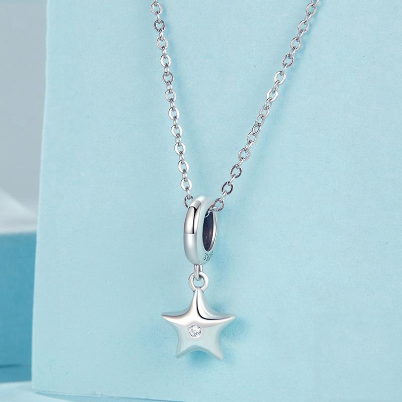925 Sterling Silver Oxidized Star Bracelet With Beads 6