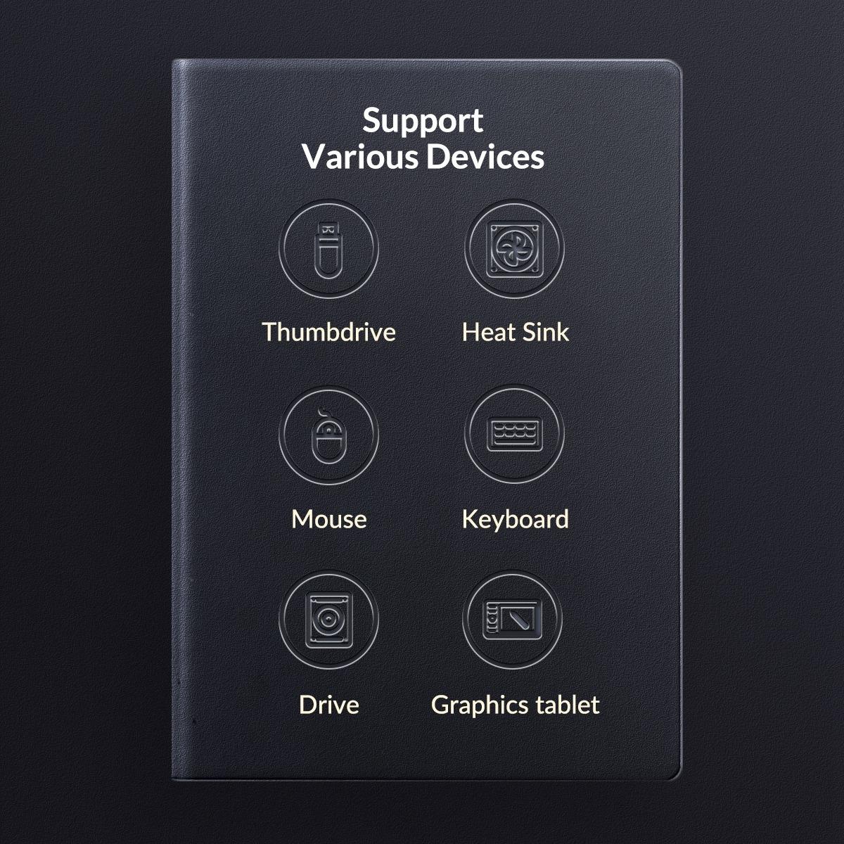 3-In-1 Usb Aluminum Mini Hub Adapter - Black 11