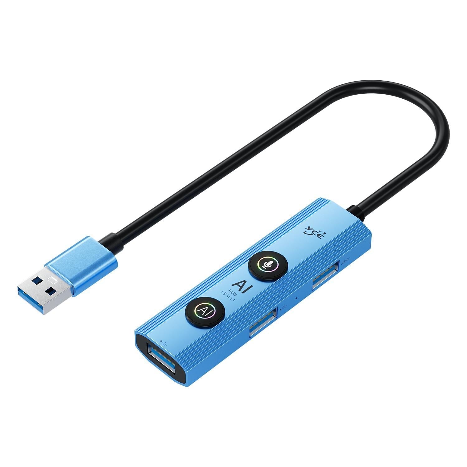 5-In-1 Usb3.0 Hub Adapter Docking Station Blue
