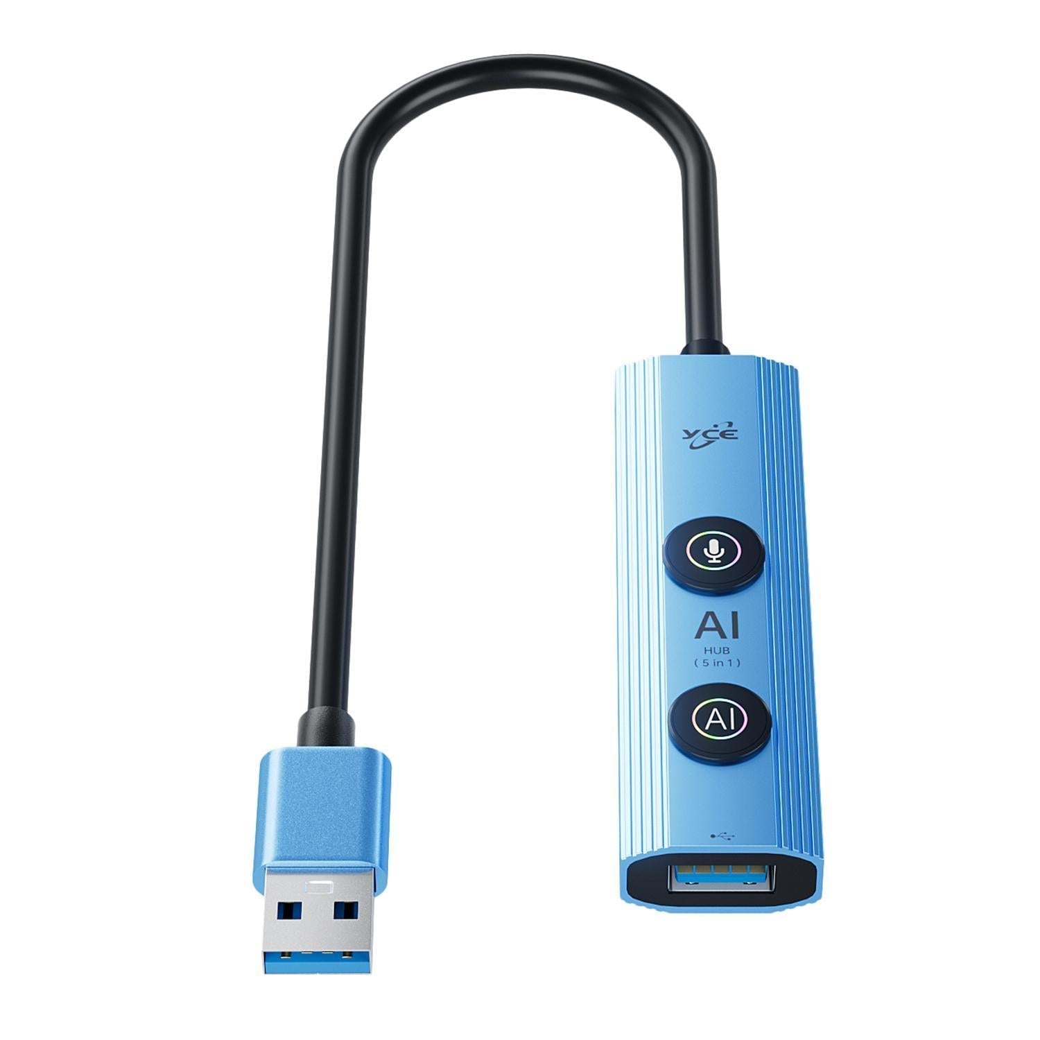 5-In-1 Usb3.0 Hub Adapter Docking Station Blue 5