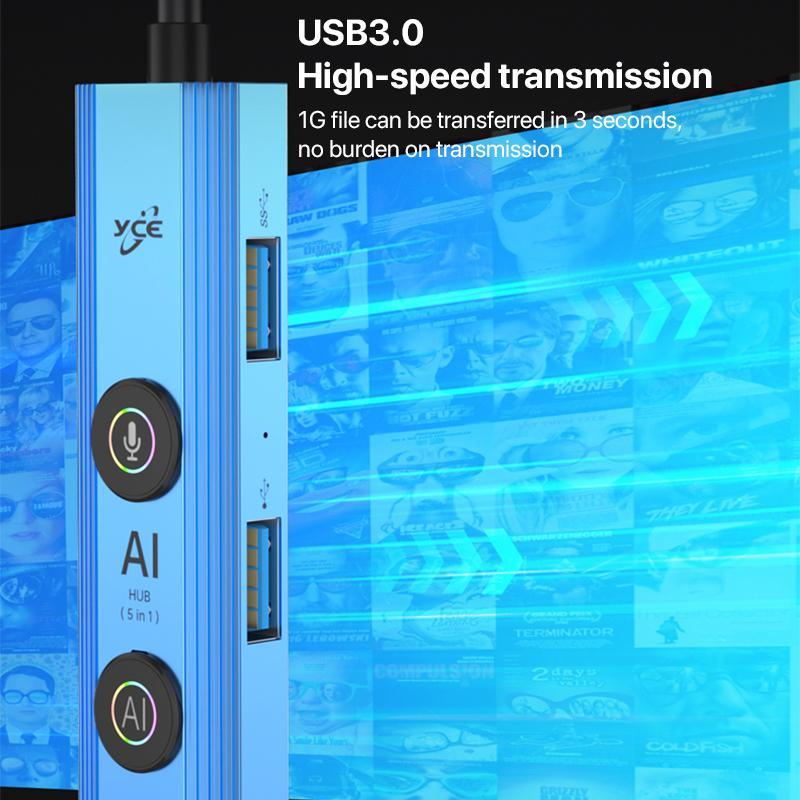 5-In-1 Usb3.0 Hub Adapter Docking Station Blue 10