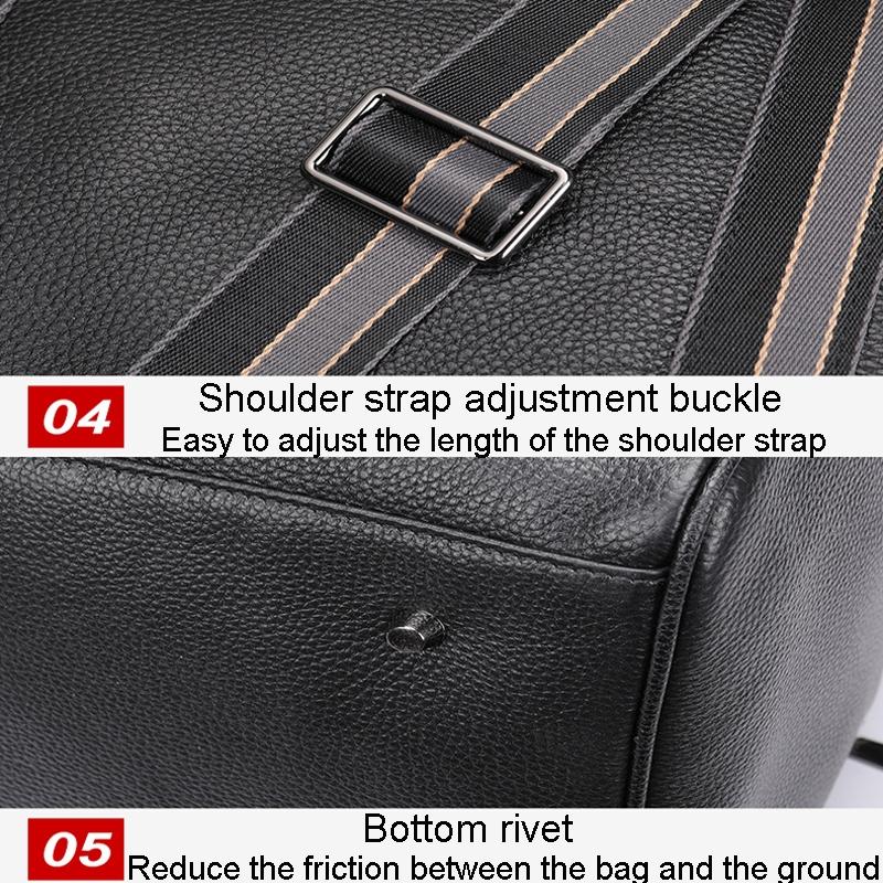 Multifunctional Leather Travel Bag - Large Capacity Single Shoulder - Black 4