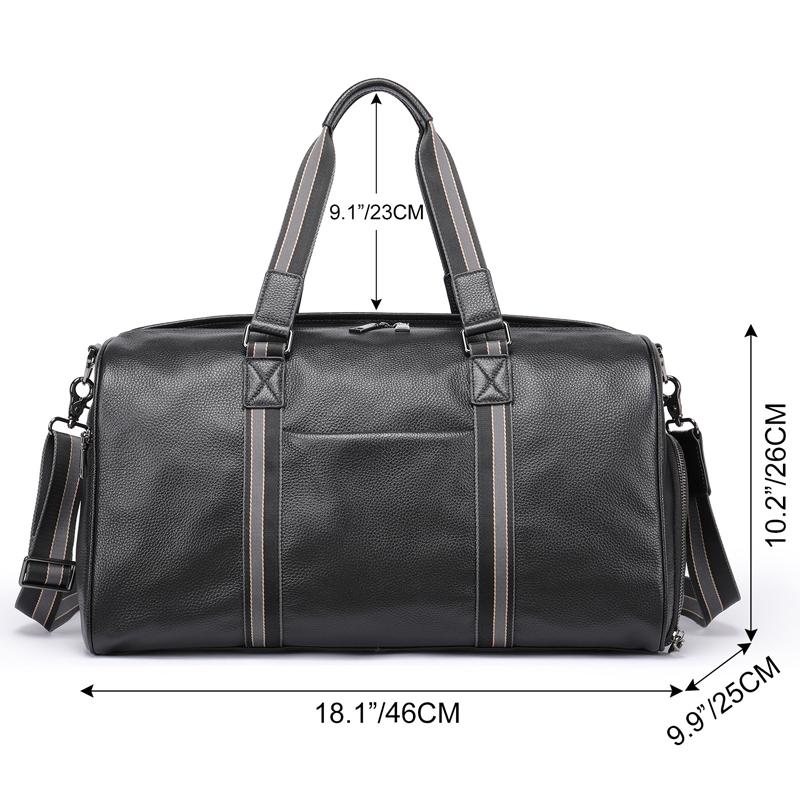 Multifunctional Leather Travel Bag - Large Capacity Single Shoulder - Black 7