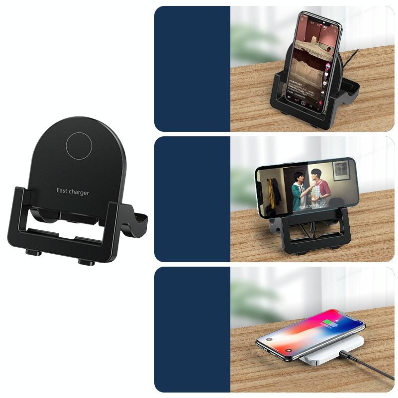 15W Vertical Wireless Fast Charger With Phone Holder - Black 4