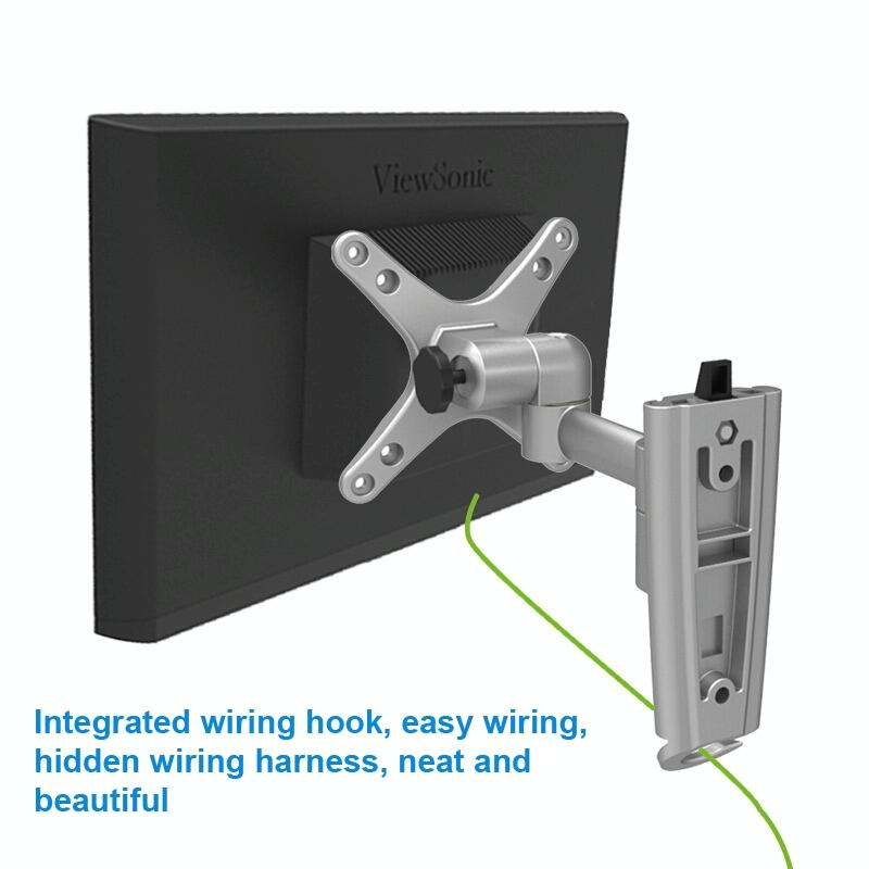 Quick Release Wall Mount for Computer Monitor - Silver Gray 7