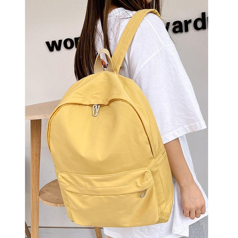 Simple Women Travel Backpack Solid Colour - Black 11