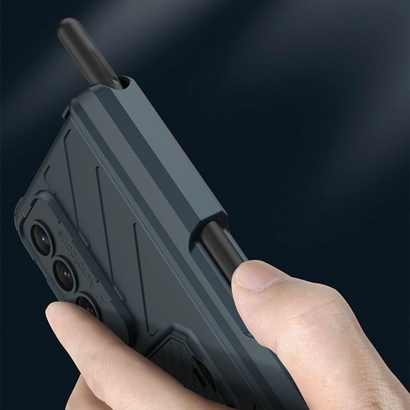 For Samsung Galaxy Z Fold4 5G Magnetic Armor Case With Push Pen - Green 5