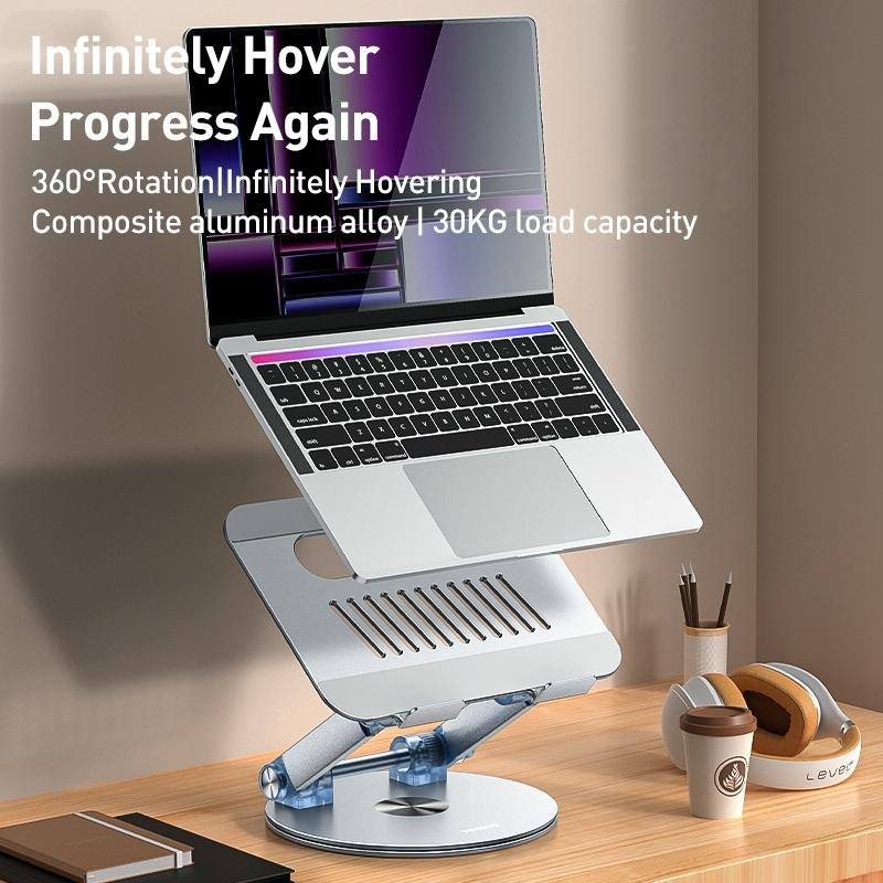 Silver Foldable Swivel Laptop Stand 3