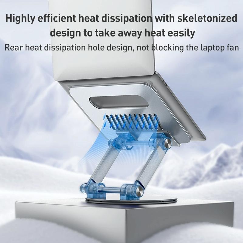 Silver Foldable Swivel Laptop Stand 10