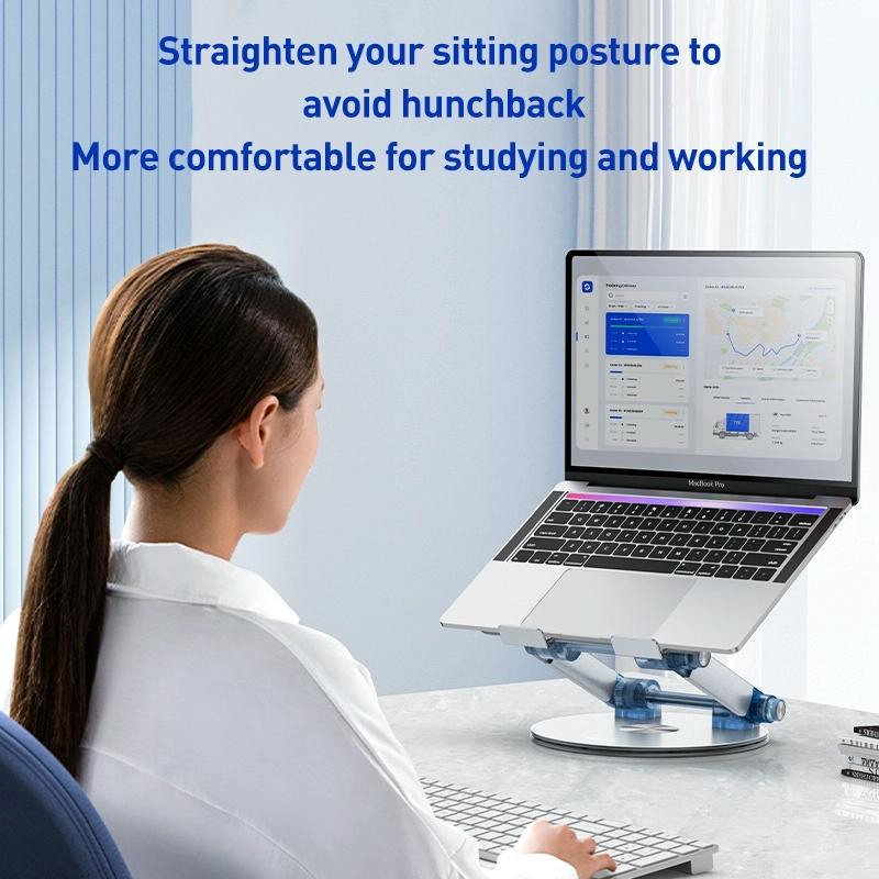 Silver Foldable Swivel Laptop Stand 12