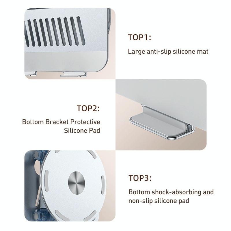 Silver Foldable Swivel Laptop Stand 13