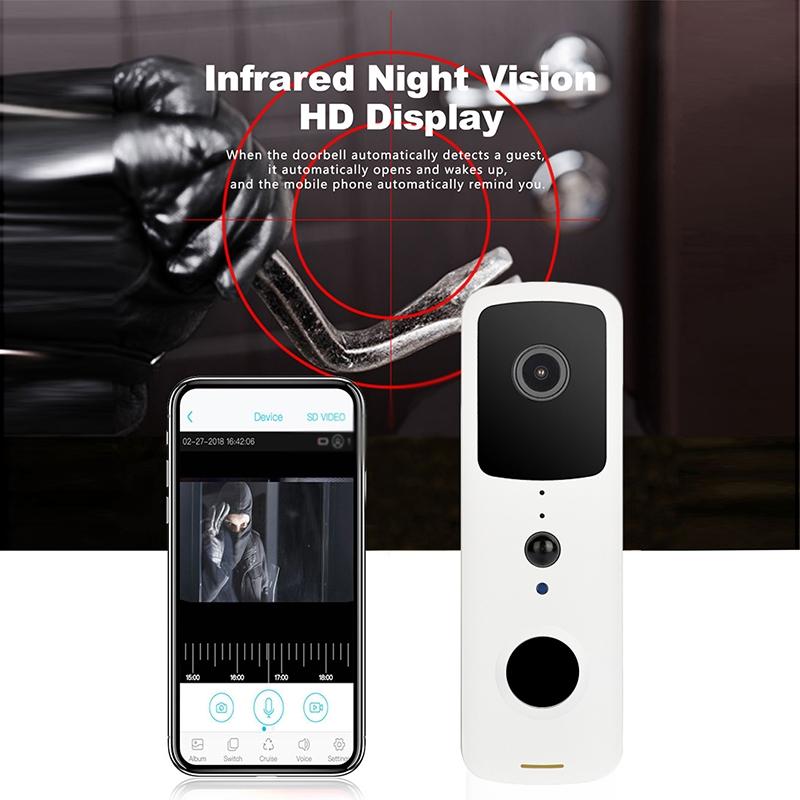 Smart Wifi Video Doorbell With Two-Way Intercom & Night Vision - Black 6