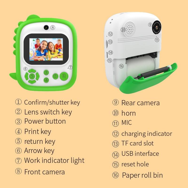 Instant Printing Camera with 2.4 Hd Screen and 32gb Tf Card - Blue 12