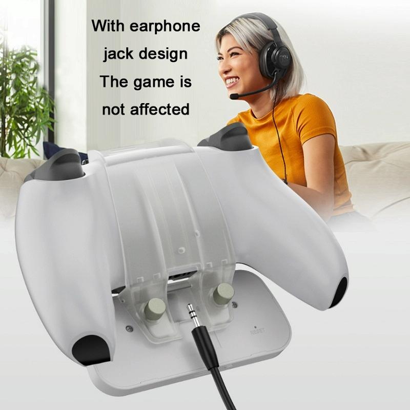 Wireless Bluetooth Gamepad with Headphone Jack for Ps5 - White 7