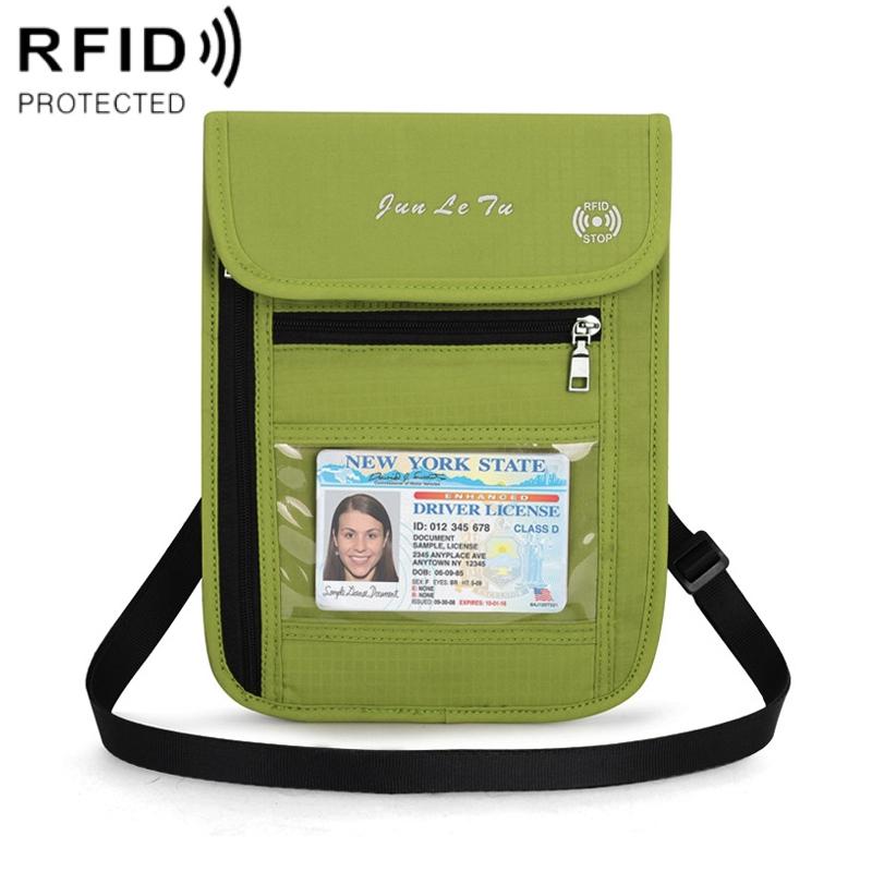Rfid Passport Storage Bag Anti Theft Messenger - Green 7