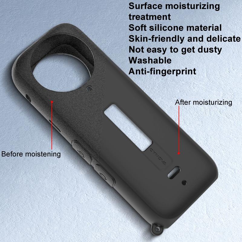 Black Silicone Case for Insta360 X4 Ox4-jst-cy Body 4