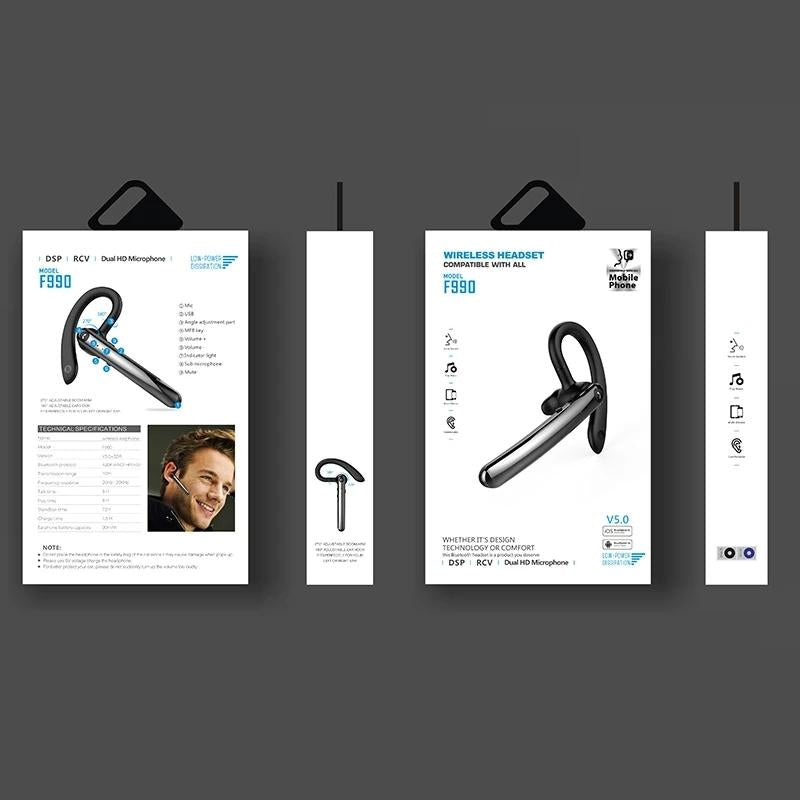 180 Degree Rotating Bluetooth 5.0 Wireless Earphones with Noise Cancellation and Mic 10