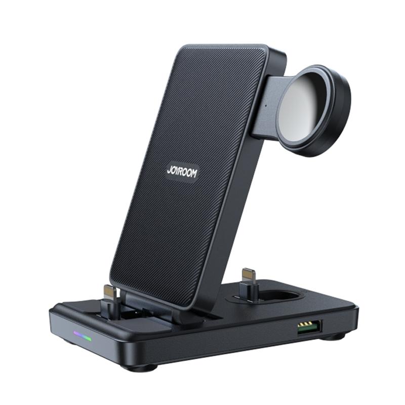 4 In 1 Wireless Charging Stand For Iphone / Airpods / Apple Watch Black 3