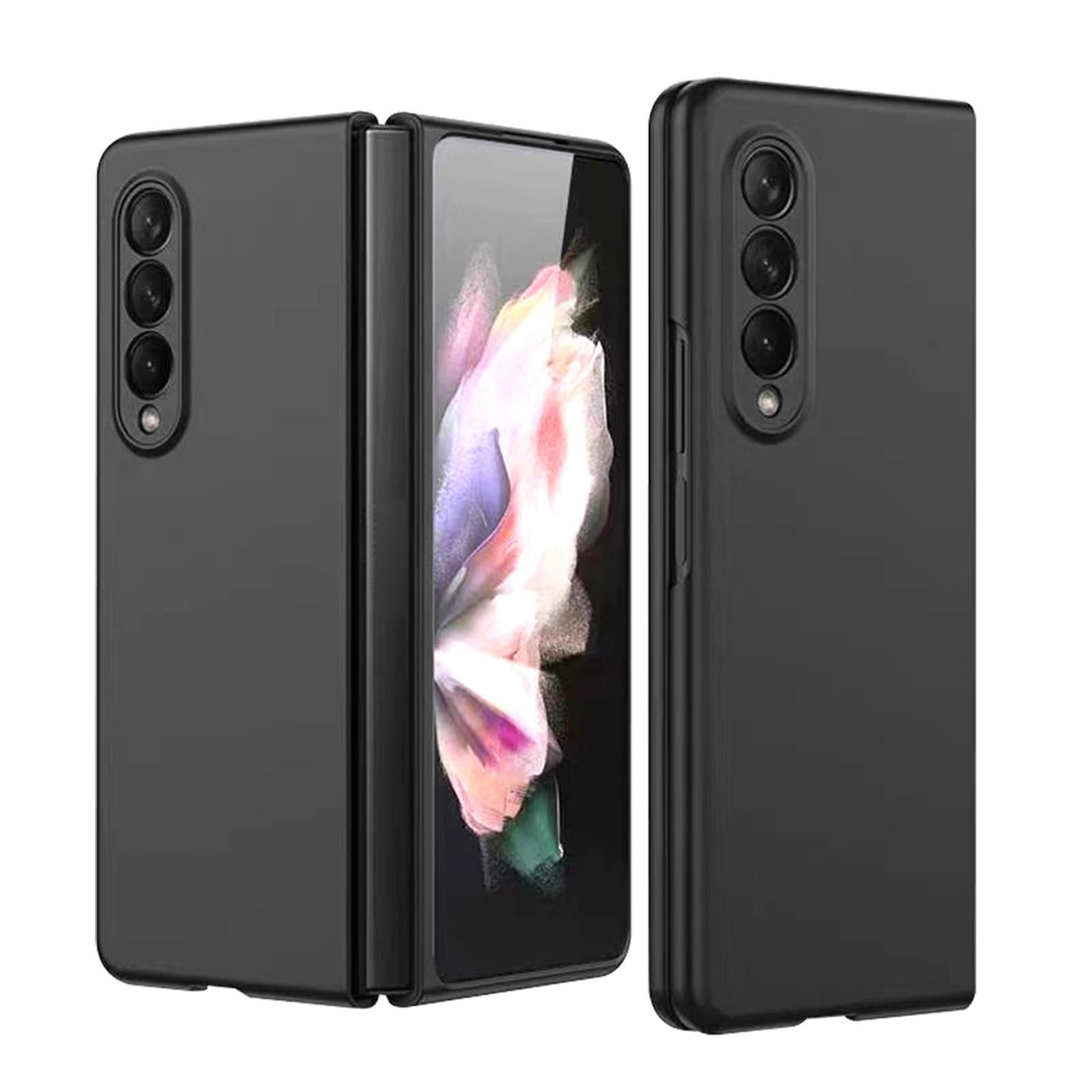 For Samsung Galaxy Z Fold4 5G Foldable Metal-Look Phone Case - Black 11