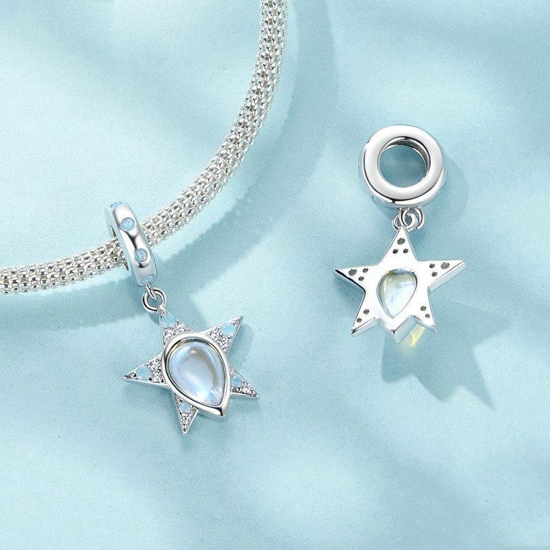 925 Sterling Silver Blue Star Beaded Bracelet 4