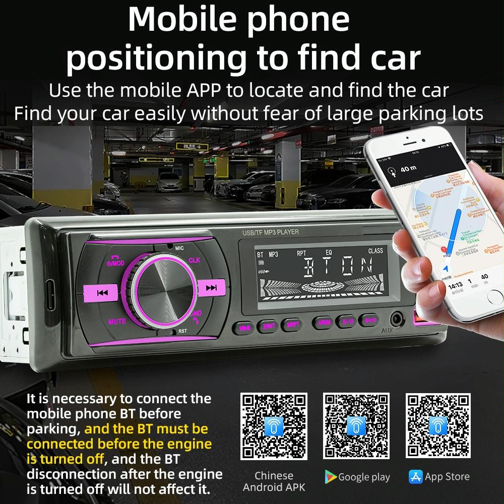 Car Mp3 Player With Voice Assistant & Fm - Colourful Lights Black 6