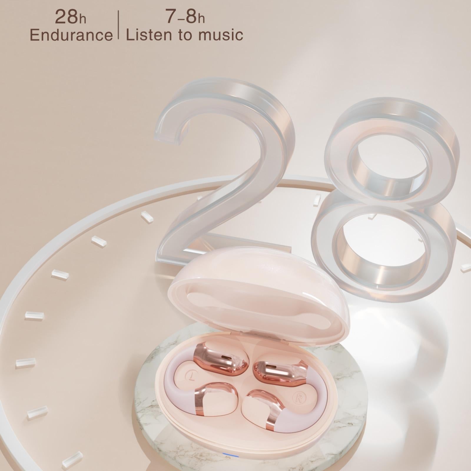 Wireless Sports Bluetooth Earphones with Air Conduction - F16 Tws - Pink 6