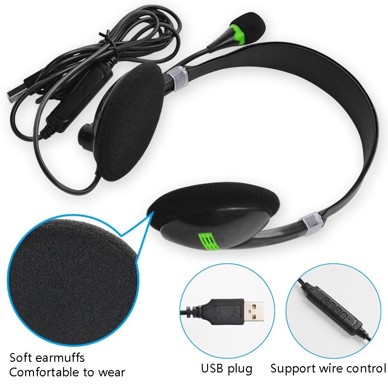Universal Usb Headphones Black 5