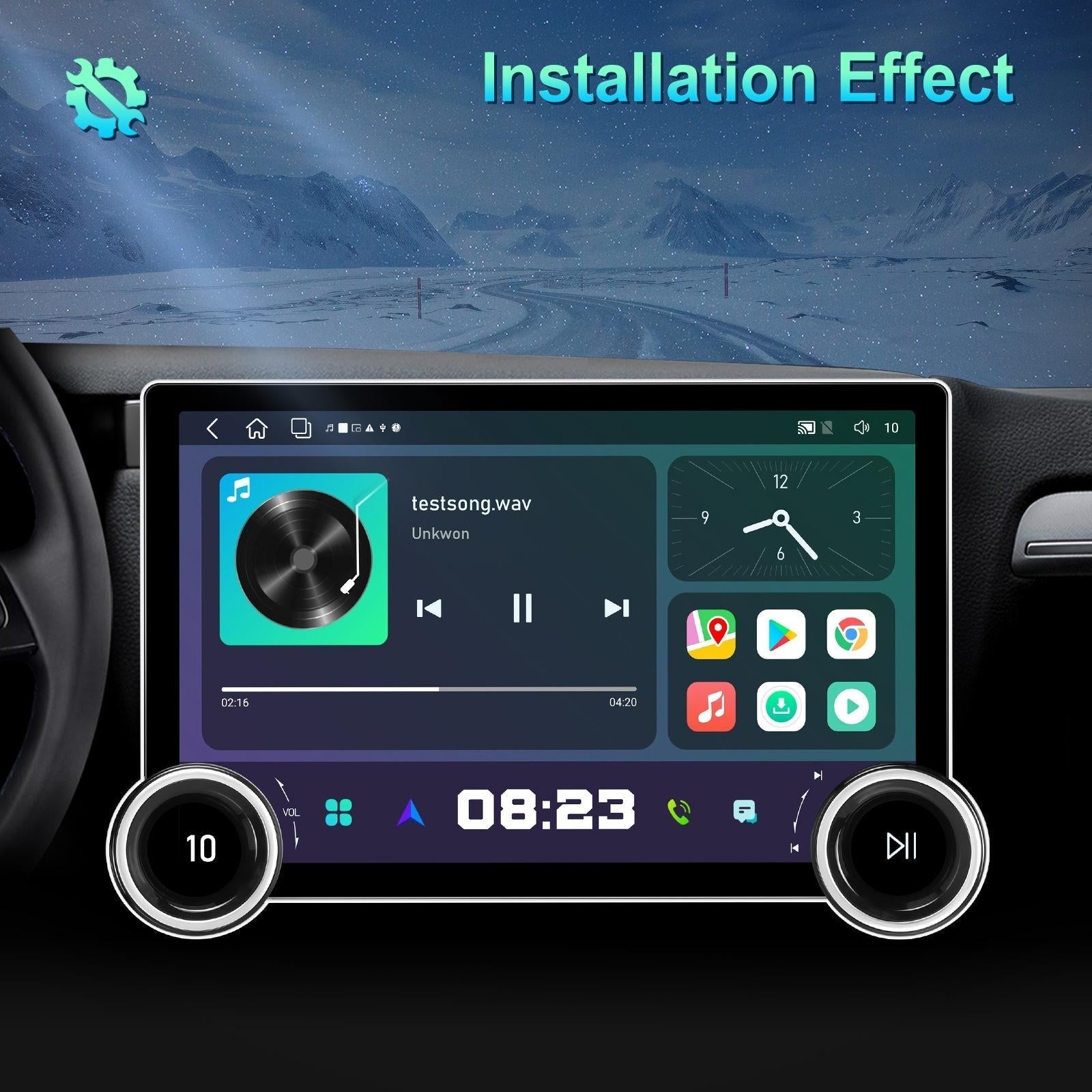 11.8 Inch Android Carplay Player - 4 + 64G - Dual Knob - Reversing Image 3