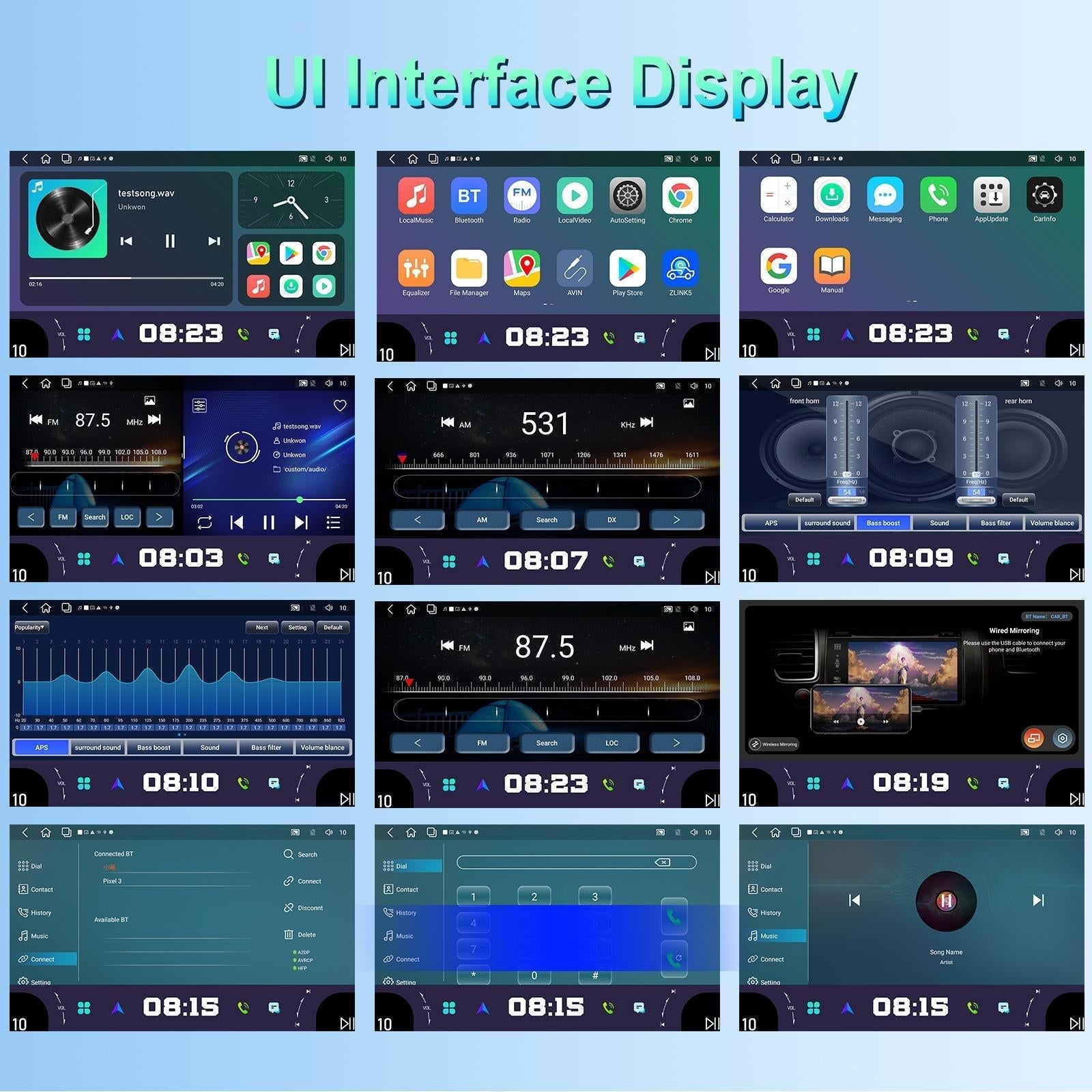 11.8 Inch Android Carplay Player - 4 + 64G - Dual Knob - Reversing Image 5