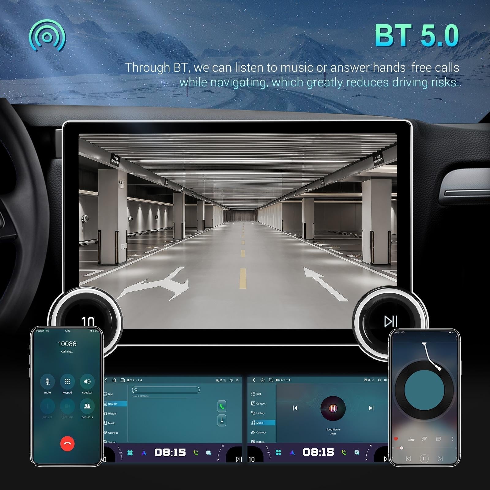 11.8 Inch Android Carplay Player - 4 + 64G - Dual Knob - Reversing Image 15
