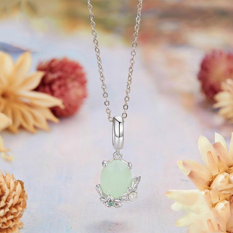 925 Sterling Silver Floral Pearl Pendant In 6