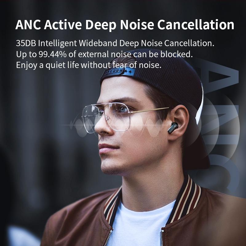 Wireless Bluetooth Earphones with Touch Screen & Noise Reduction - Black 12