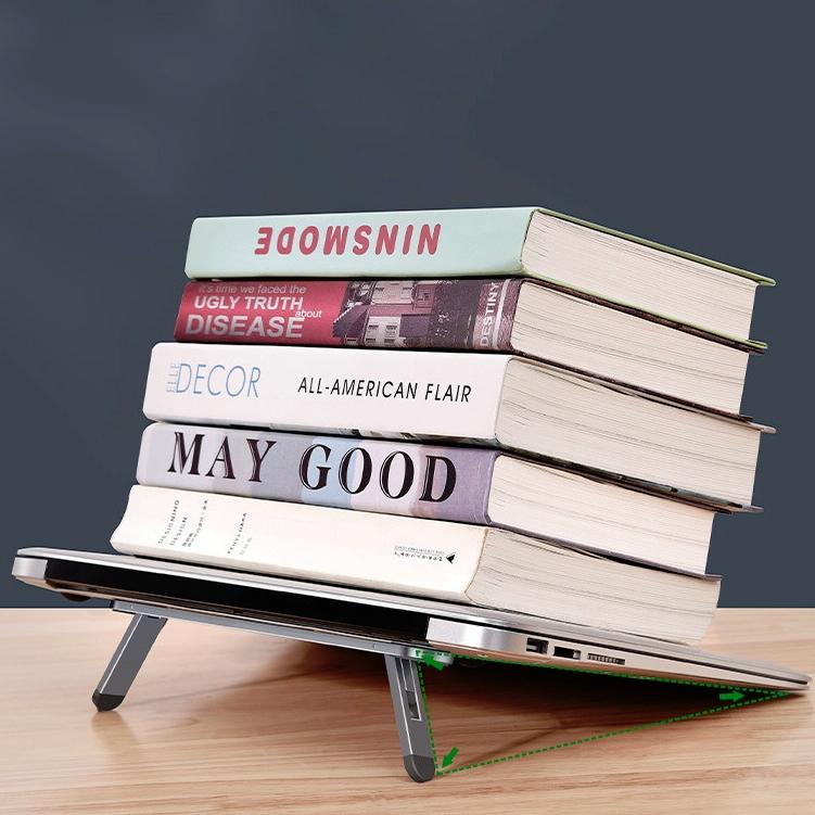 Foldable Laptop Stand with Fan and Heater - Portable and Adjustable - Silver 10