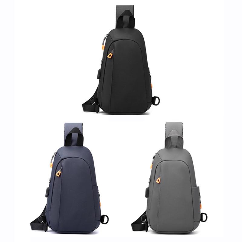 Waterproof Sports Chest Bag One Shoulder Diagonal Bag Black 3