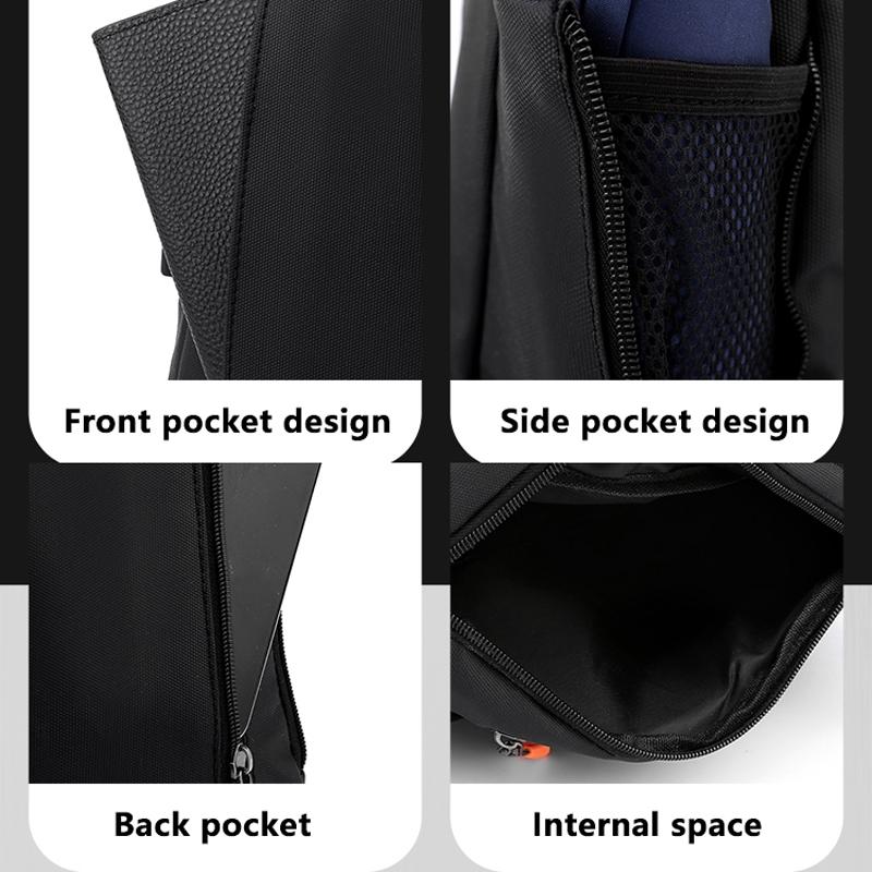 Waterproof Sports Chest Bag One Shoulder Diagonal Bag Black 10