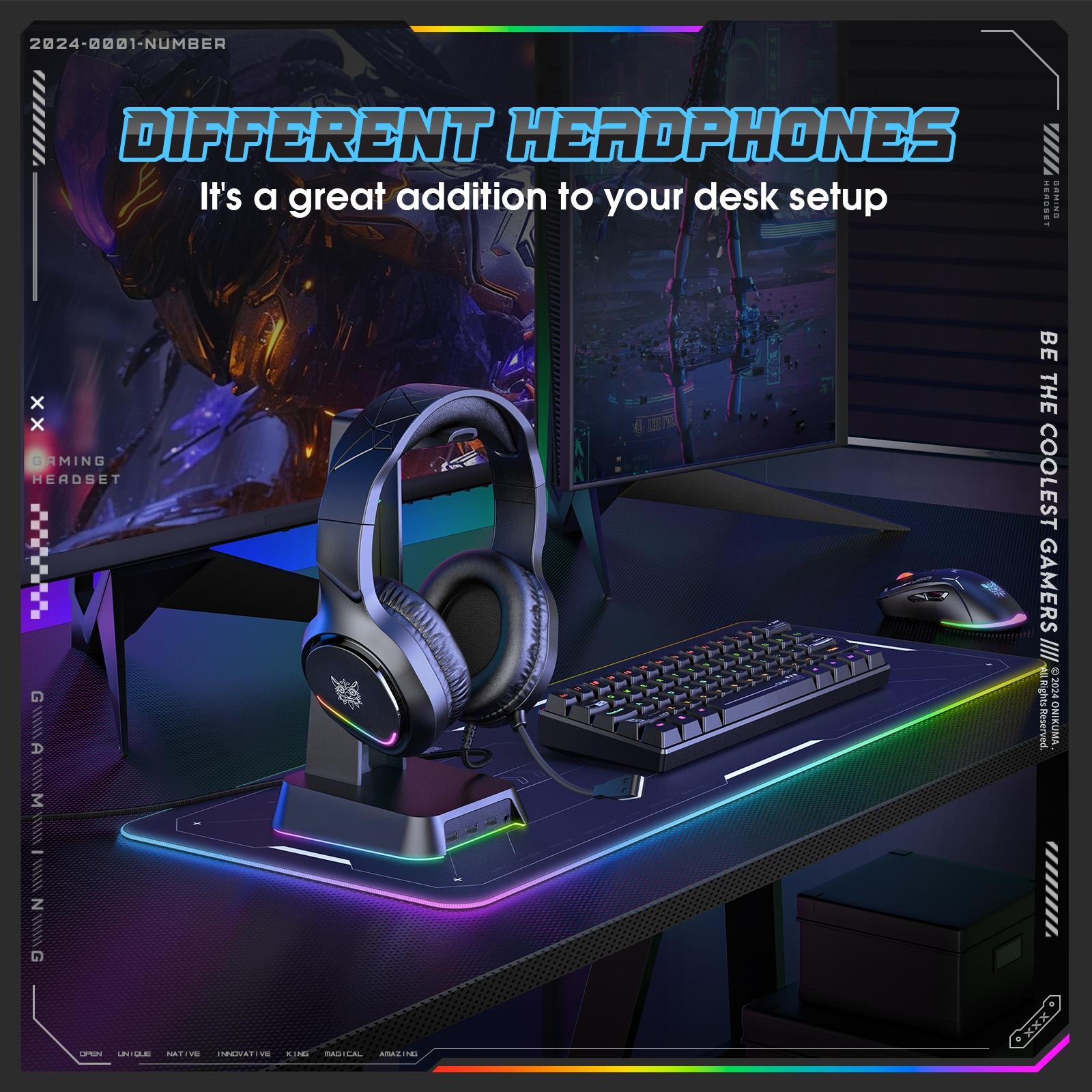 Rgb Gaming Headset With Mic 2.2M Cable Black 8
