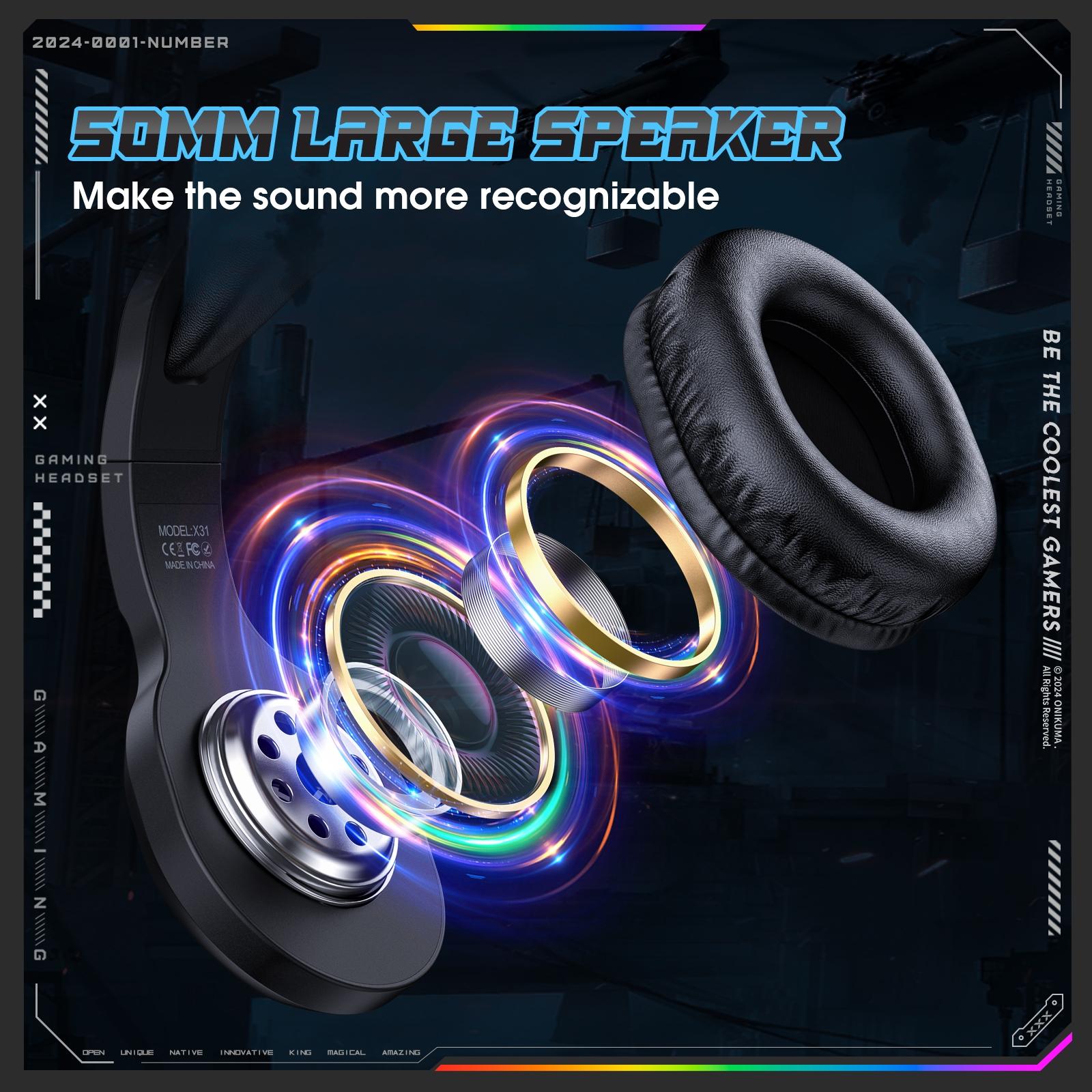 Rgb Gaming Headset With Mic 2.2M Cable Black 9
