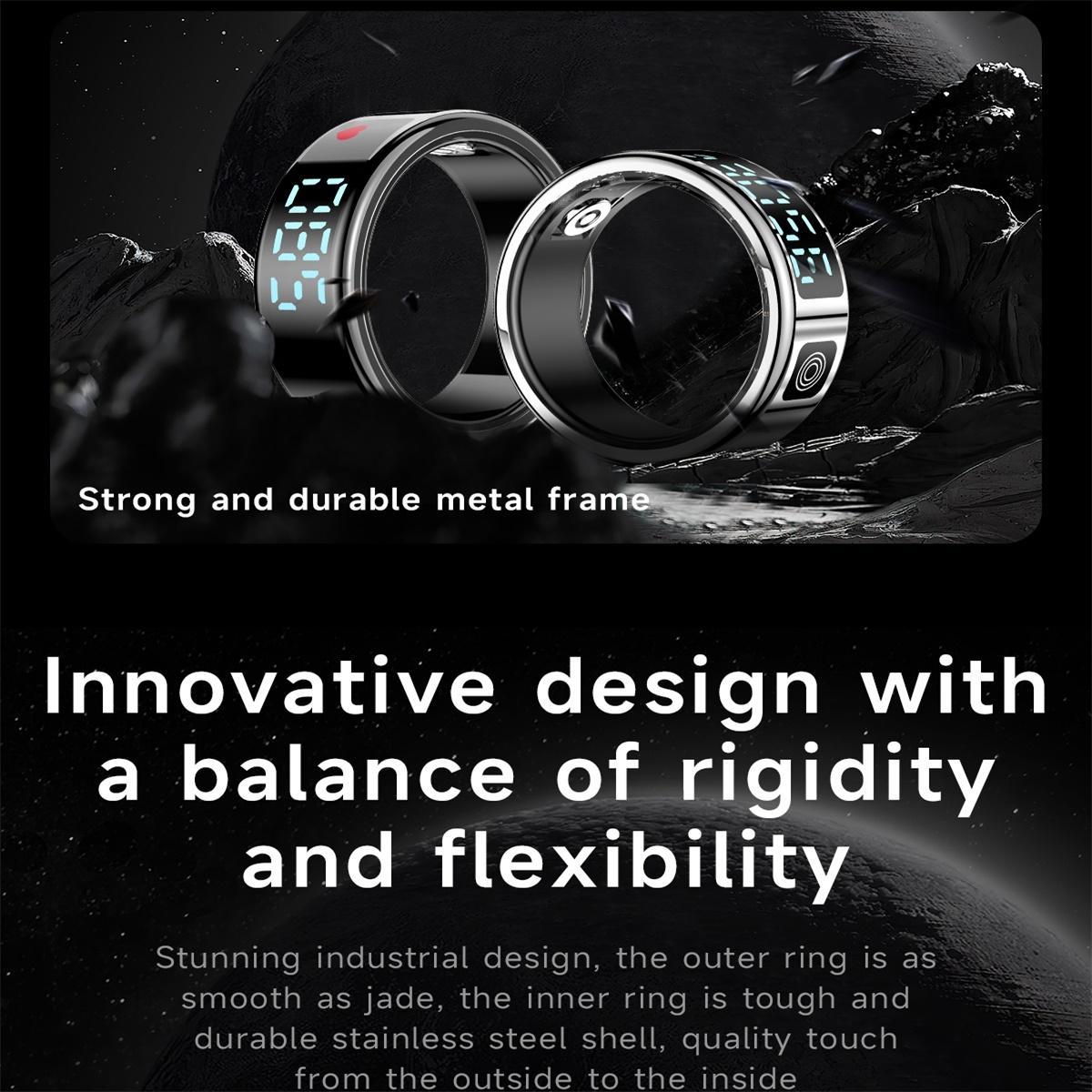 Smart Ring Gesture Control Health Monitoring Sports Modes - Black 9