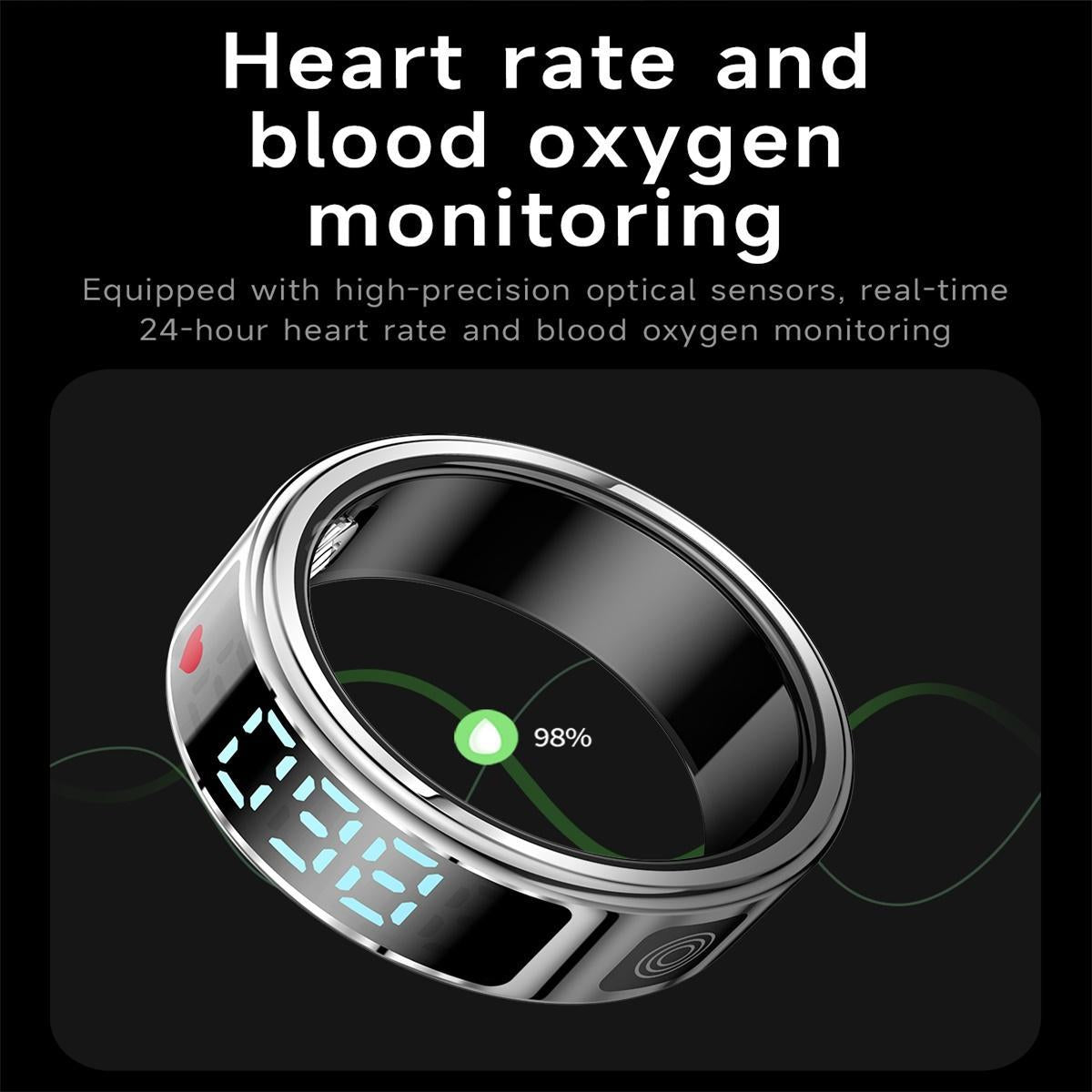Smart Ring Gesture Control Health Monitoring Sports Modes - Black 10